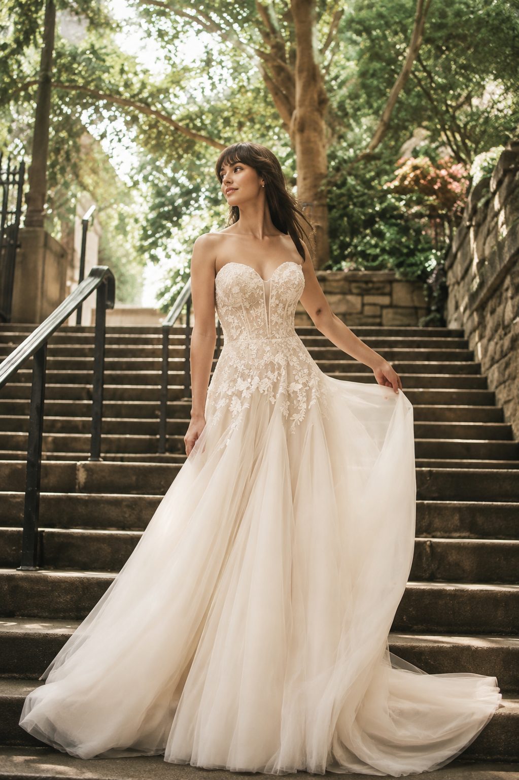 romantic ivory dress MJ804 Lace A-Line Wedding in Sarasota | BRIDAL GOWNS in Sarasota filter_colour_gold